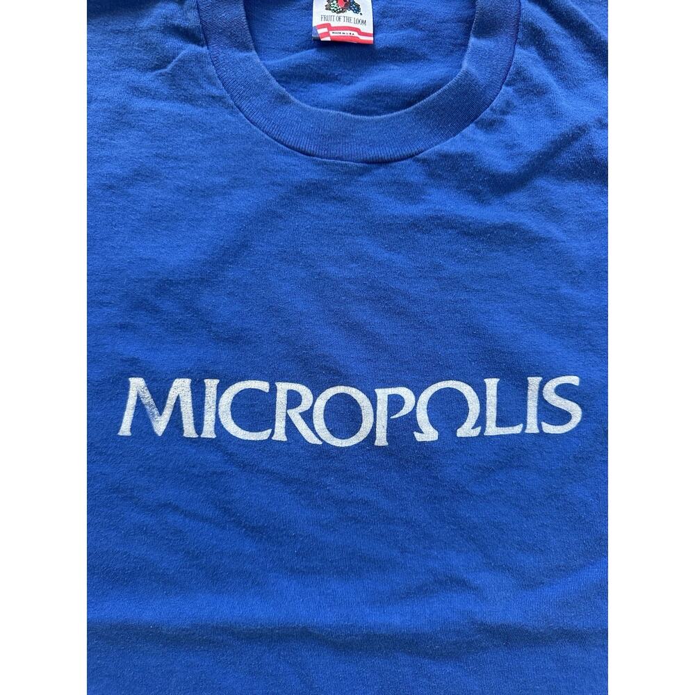 Vintage 90s Single Stitch Micropolis T-Shirt L - Picture 5 of 5